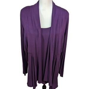 Laurel Top and cardigan Top B 43"Jacket 44" CB 26.5" Plum/Purple.top Draped